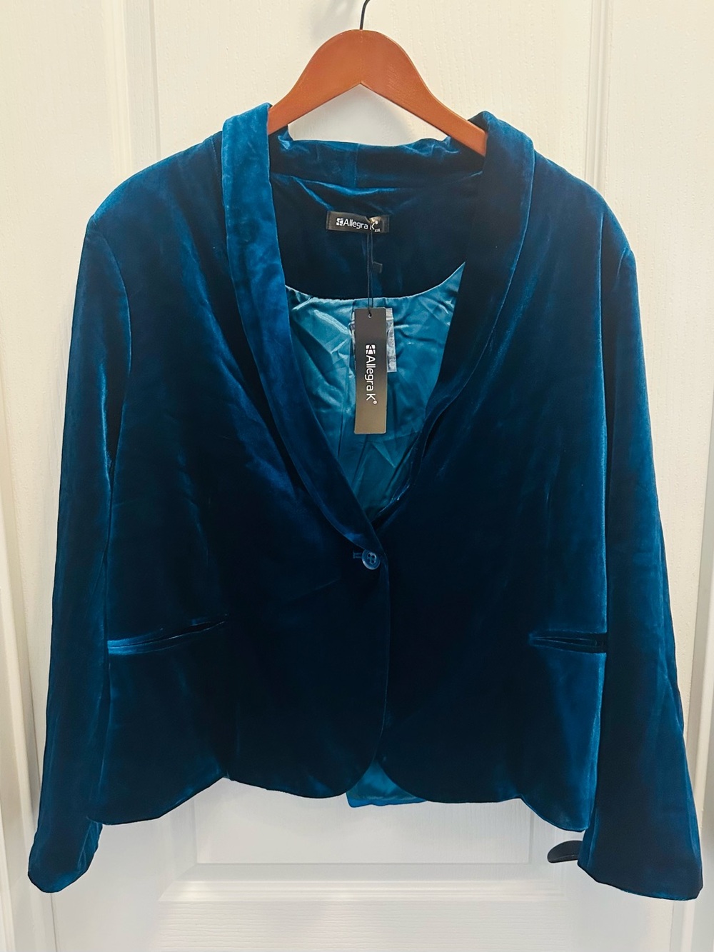 Women’s Teal Velvet Blazer Jacket